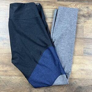 Outdoor Voices Womens Medium Dipped‎ Colorblock Leggings Blue Gray